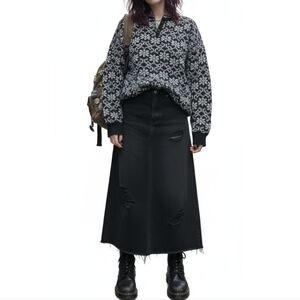 American Weekend Vintage Floral Crewneck Knit Sweater L